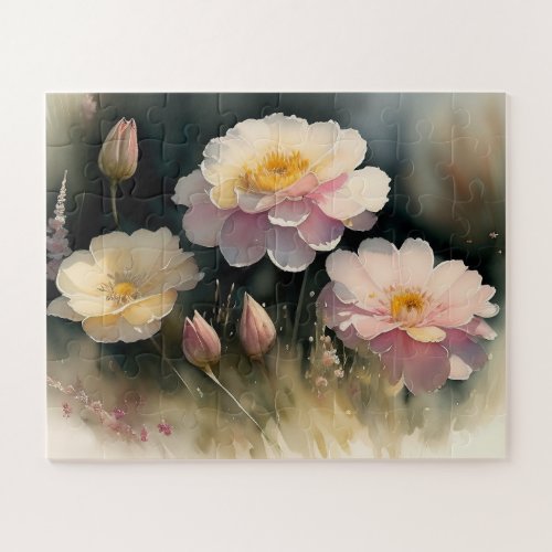 Open Pink Roses Jigsaw Puzzle