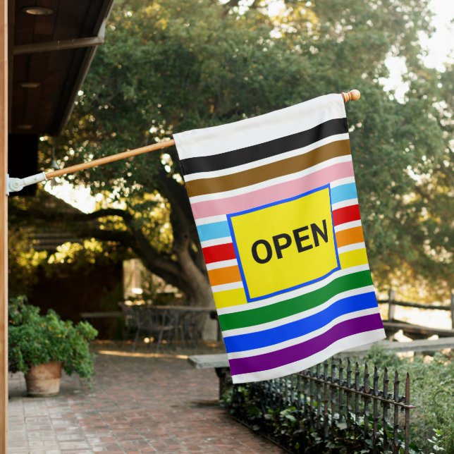 Open Pride Ally Rainbow Progress LGBT LGBTQ House Flag (In SItu)