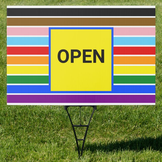 Open Pride Ally Rainbow Progress LGBT LGBTQ Sign (Insitu)