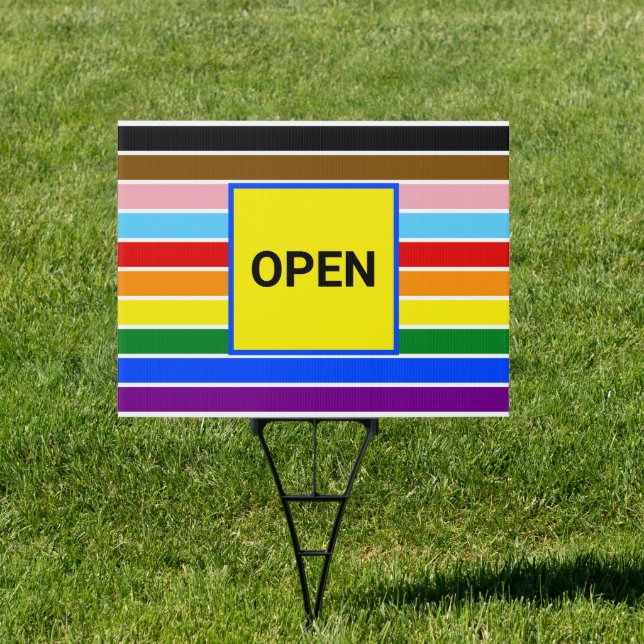 Open Pride Ally Rainbow Progress LGBT LGBTQ Sign (Insitu)