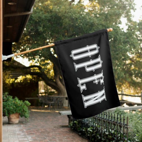 Open Punk Rock Tattoo Shop Vintage Store Business  House Flag