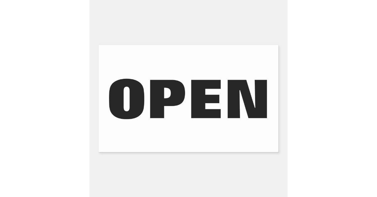 Open Stickers Rectangle OPEN RECTANGULAR STICKER | Zazzle
