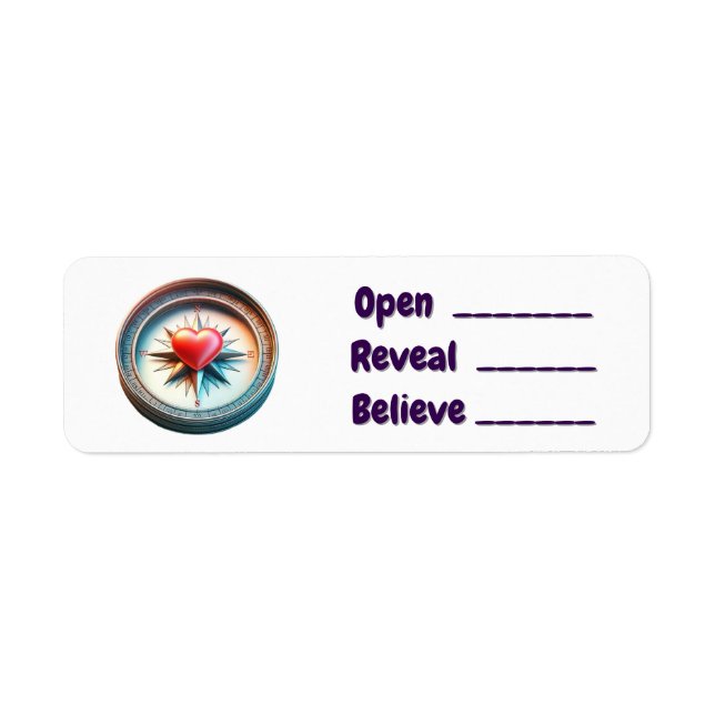 Open, Reveal, Believe Label (Front)
