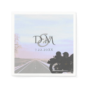 Open Road Motorcycle Wedding Reception Cocktail Napkins