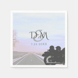 Open Road Motorcycle Wedding Reception Cocktail Napkins