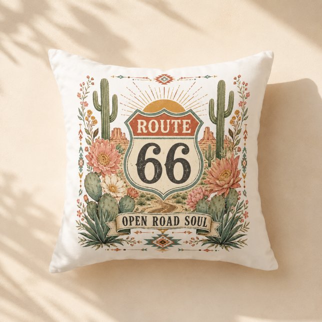 Open Road Soul Botanical Accent Throw Pillow (Creator Uploaded)