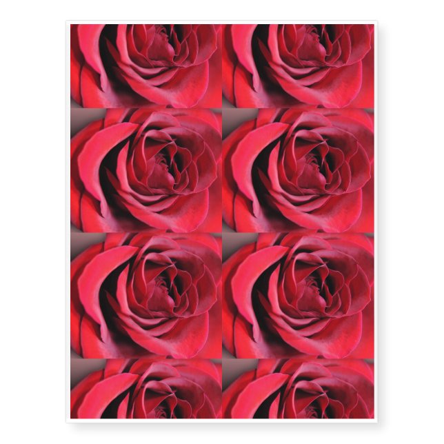 Open Rose Temporary Tattoos (Front)