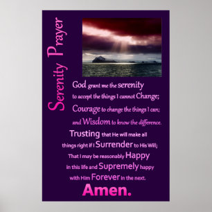Open Sea The Serenity Prayer Poster