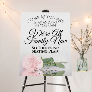 Open Seating Reflecting Blush Pink Rose Wedding Foam Board