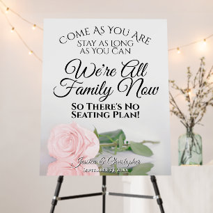 Open Seating Reflecting Blush Pink Rose Wedding Foam Board