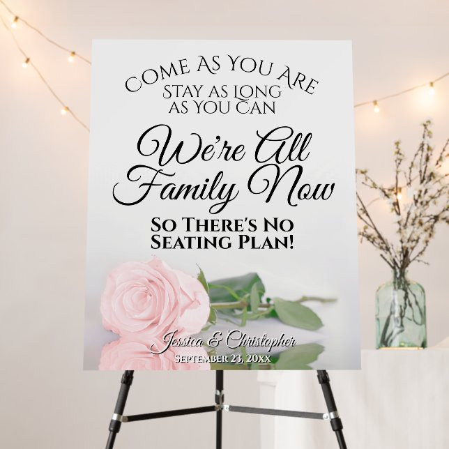 Open Seating Reflecting Blush Pink Rose Wedding Foam Board (In Situ (Stand))