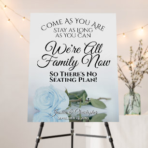 Open Seating Reflecting Dusty Blue Rose Wedding Foam Board