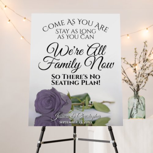 Open Seating Reflecting Dusty Purple Rose Wedding Foam Board