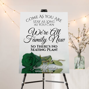 Open Seating Reflecting Emerald Green Rose Wedding Foam Board