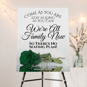 Open Seating Reflecting Emerald Green Rose Wedding Foam Board