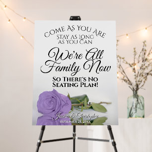 Open Seating Reflecting Lavender Rose Wedding Foam Board