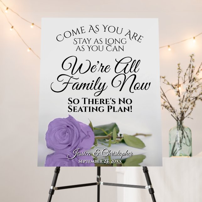 Open Seating Reflecting Lavender Rose Wedding Foam Board (In Situ (Stand))