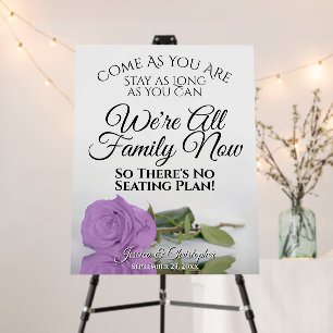 Open Seating Reflecting Lilac Purple Rose Wedding Foam Board
