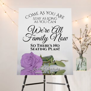 Open Seating Reflecting Lilac Purple Rose Wedding Foam Board