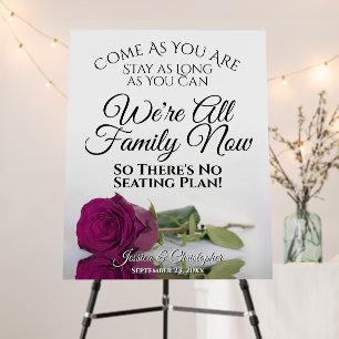 Open Seating Reflecting Magenta Rose Wedding Foam Board