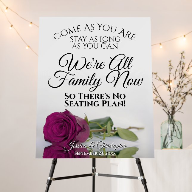 Open Seating Reflecting Magenta Rose Wedding Foam Board (In Situ (Stand))