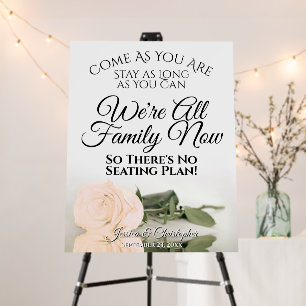 Open Seating Reflecting Pale Peach Rose Wedding Foam Board