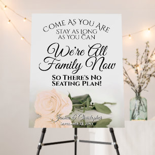Open Seating Reflecting Pale Peach Rose Wedding Foam Board