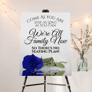 Open Seating Reflecting Royal Blue Rose Wedding Foam Board