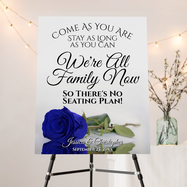 Open Seating Reflecting Royal Blue Rose Wedding Foam Board (In Situ (Stand))