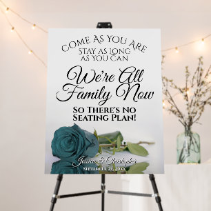 Open Seating Reflecting Teal Rose Elegant Wedding Foam Board