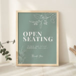 Open Seating Sage Green Wedding Sign at Zazzle