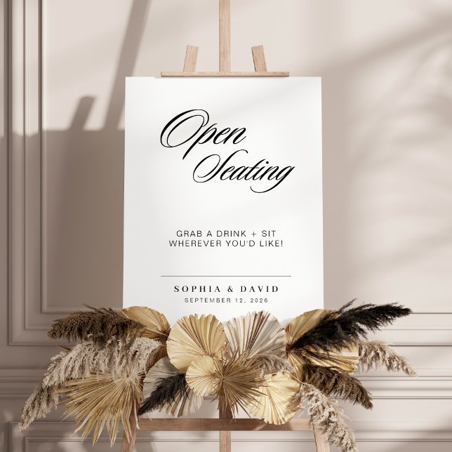 Open Seating Sign | Modern Minimalist Wedding Sign (Creator Uploaded)