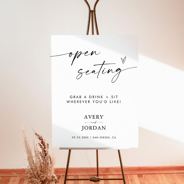 Open Seating Sign | Modern Minimalist Wedding Sign (Creator Uploaded)