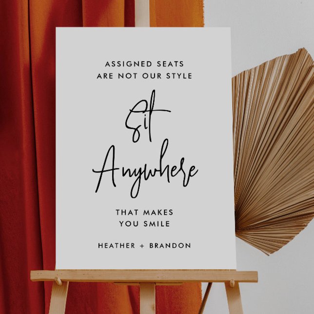 Open Seating Sit Anywhere Wedding Seating Sign (Creator Uploaded)