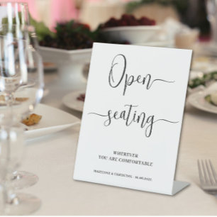 Open Seating wedding pedestal sign