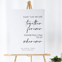 Open Seating Wedding Sign // No Seating Plan