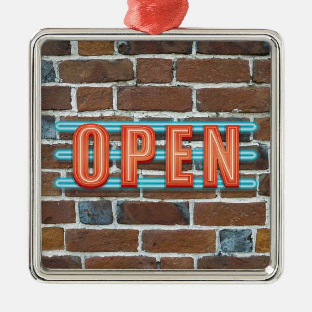 OPEN SIGN METAL ORNAMENT (Front)