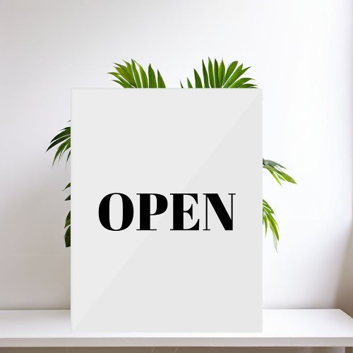 Open Sign Minimalist Typography Black Simple Cool