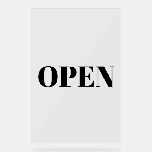 Open Sign Typography Minimalist Black Simple Large