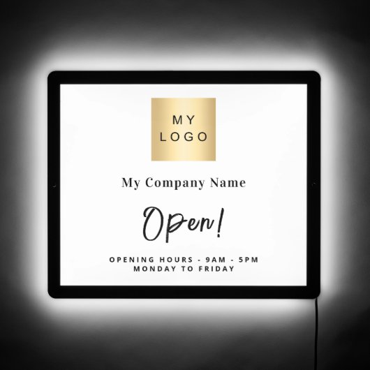 Open sign white business logo (Front)