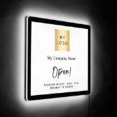 Open sign white business logo (Angle)