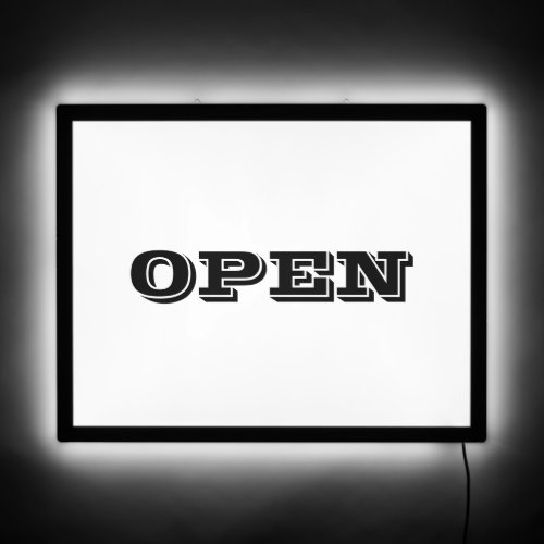 Open simple text business LED sign