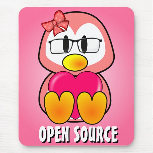 Open Source Chick Women in Computing Technology Mouse Pad