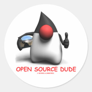 Open Source Dude (Software Developer Duke) Classic Round Sticker