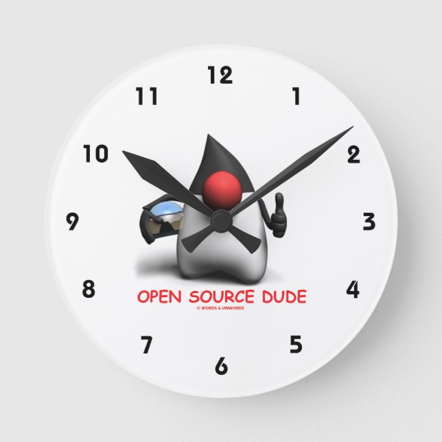 Open Source Dude (Software Developer Duke) Round Clock (Front)