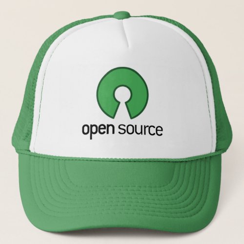 open source green trucker hat