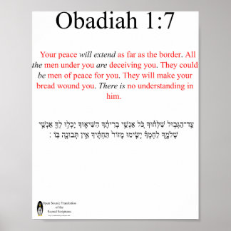 Open Source Translation Obadiah 1:7 Poster