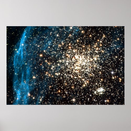 Open Star Cluster NGC 1850 in Dorado Constellation Poster