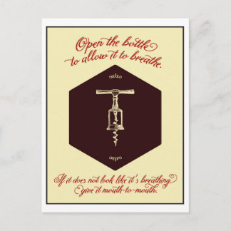 "Open the Bottle of Wine" Greeting Card - Postcard