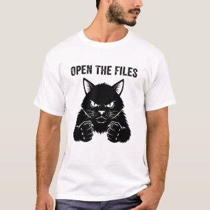 Open The Files" Angry Black Cat Fists - Men's  T-Shirt